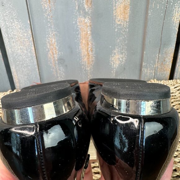 CHANEL Patent Leather Peep Toe Ballet Flats Black Sz IT 36 1/2, US 6 1/2 - Picture 14 of 16